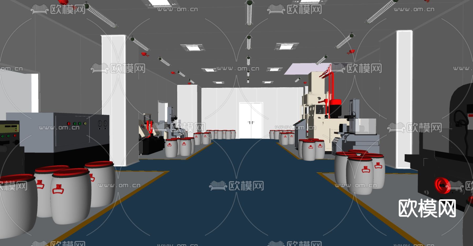 现代工业厂房su模型下载（渲染图4）