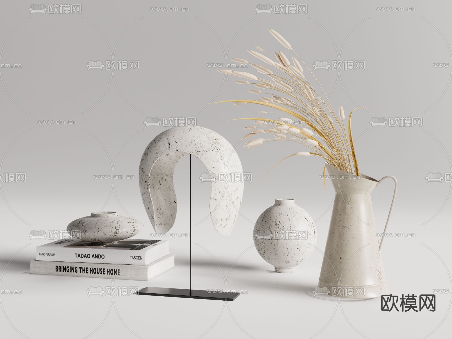 侘寂花瓶饰品摆件su模型下载（渲染图1）
