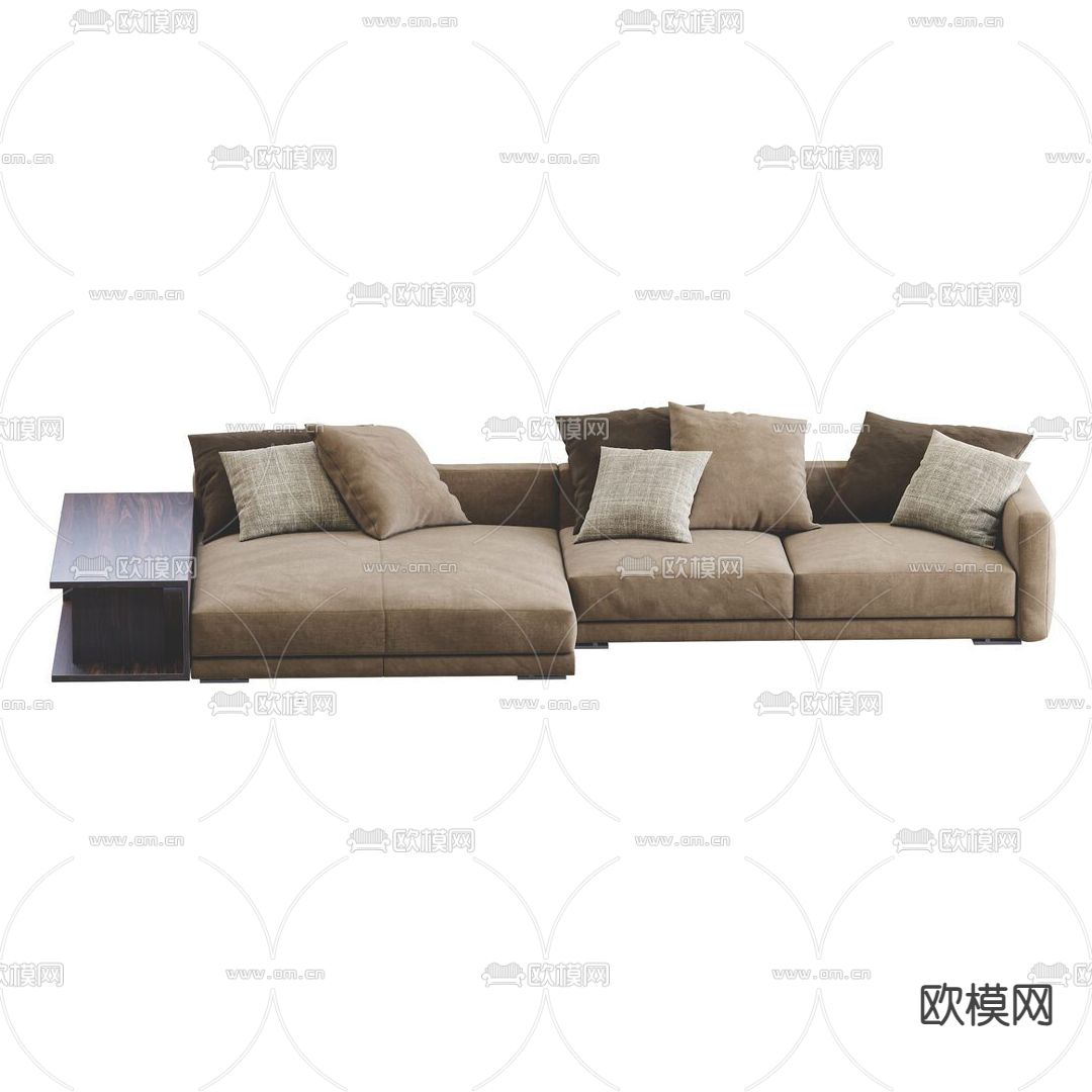 现代布艺转角沙发3d模型