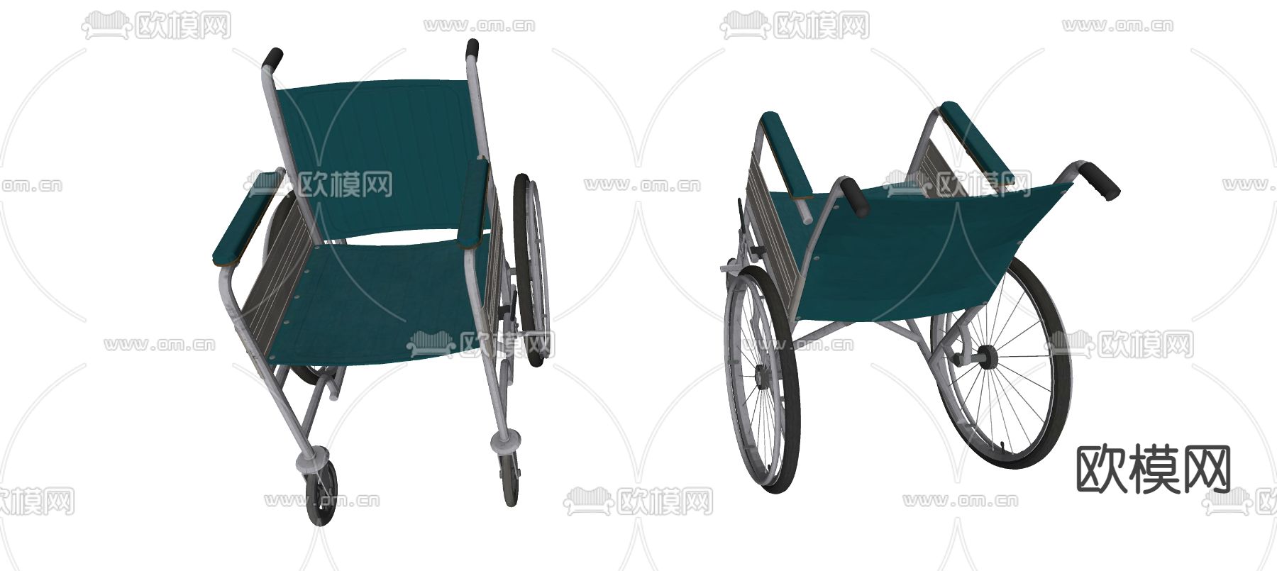 现代医用轮椅su模型
