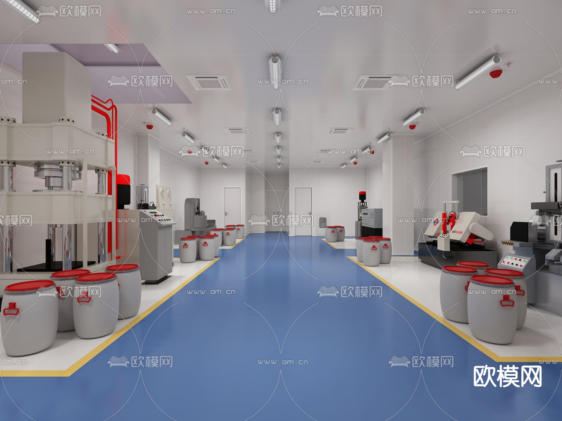 现代工业厂房su模型下载（渲染图1）