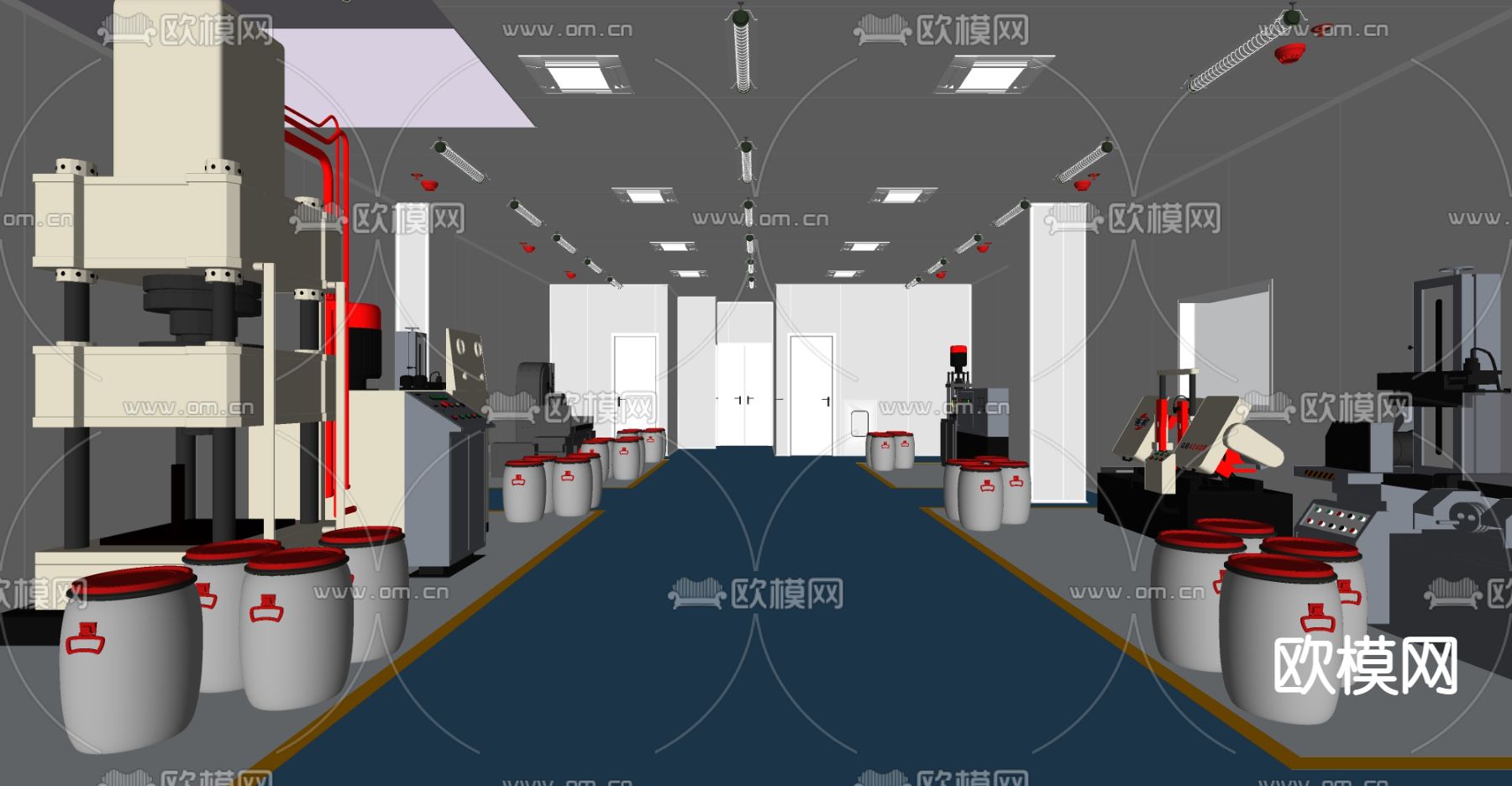 现代工业厂房su模型下载（渲染图3）
