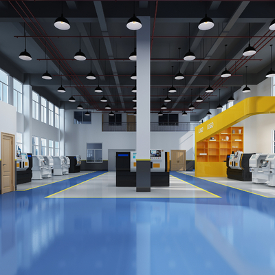  现代工业厂房su模型 