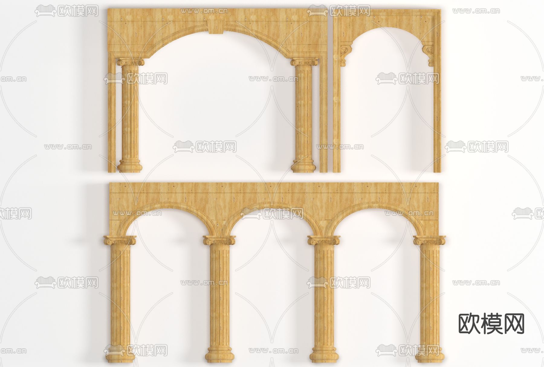 欧式门洞罗马柱免费3d模型下载