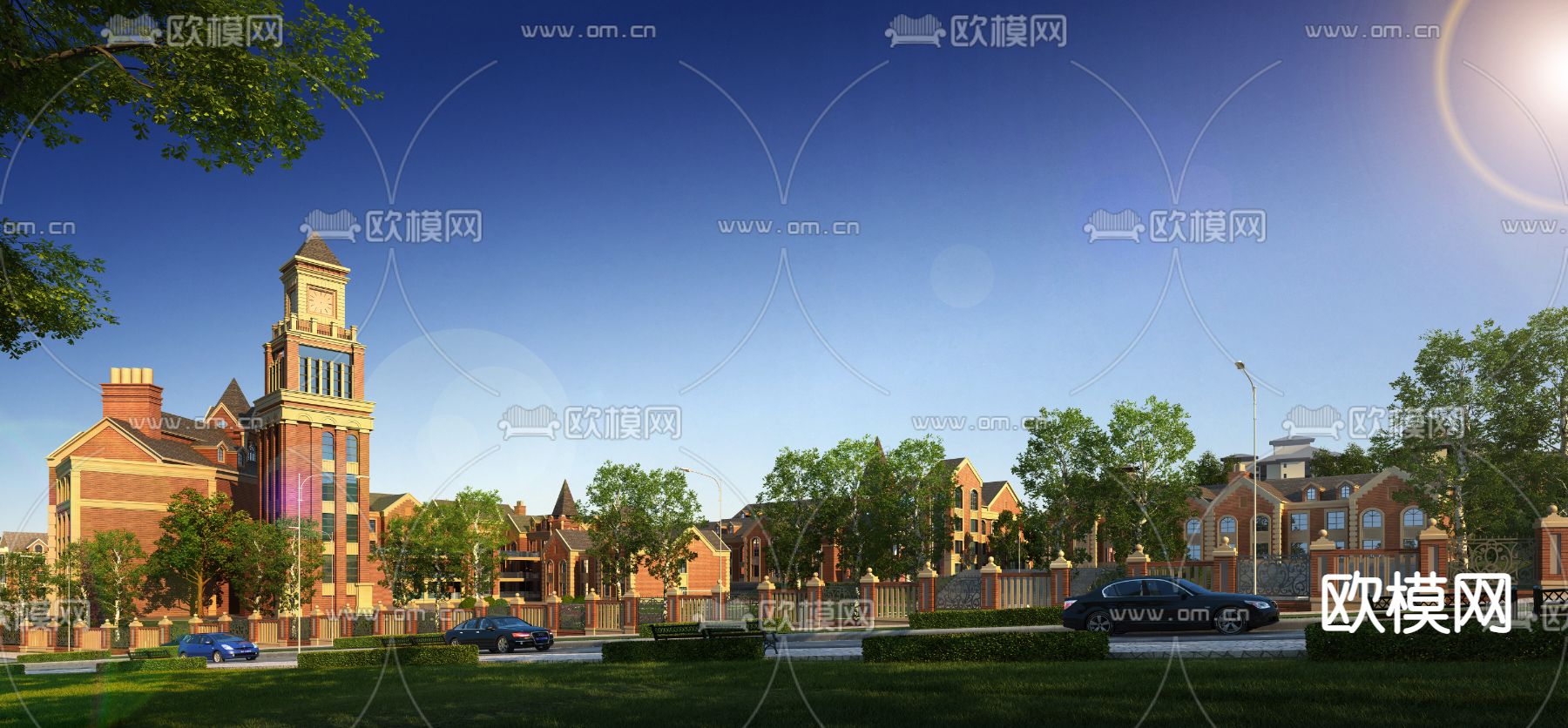 欧式学校外观3d模型