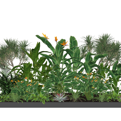  现代绿植堆灌木su模型 