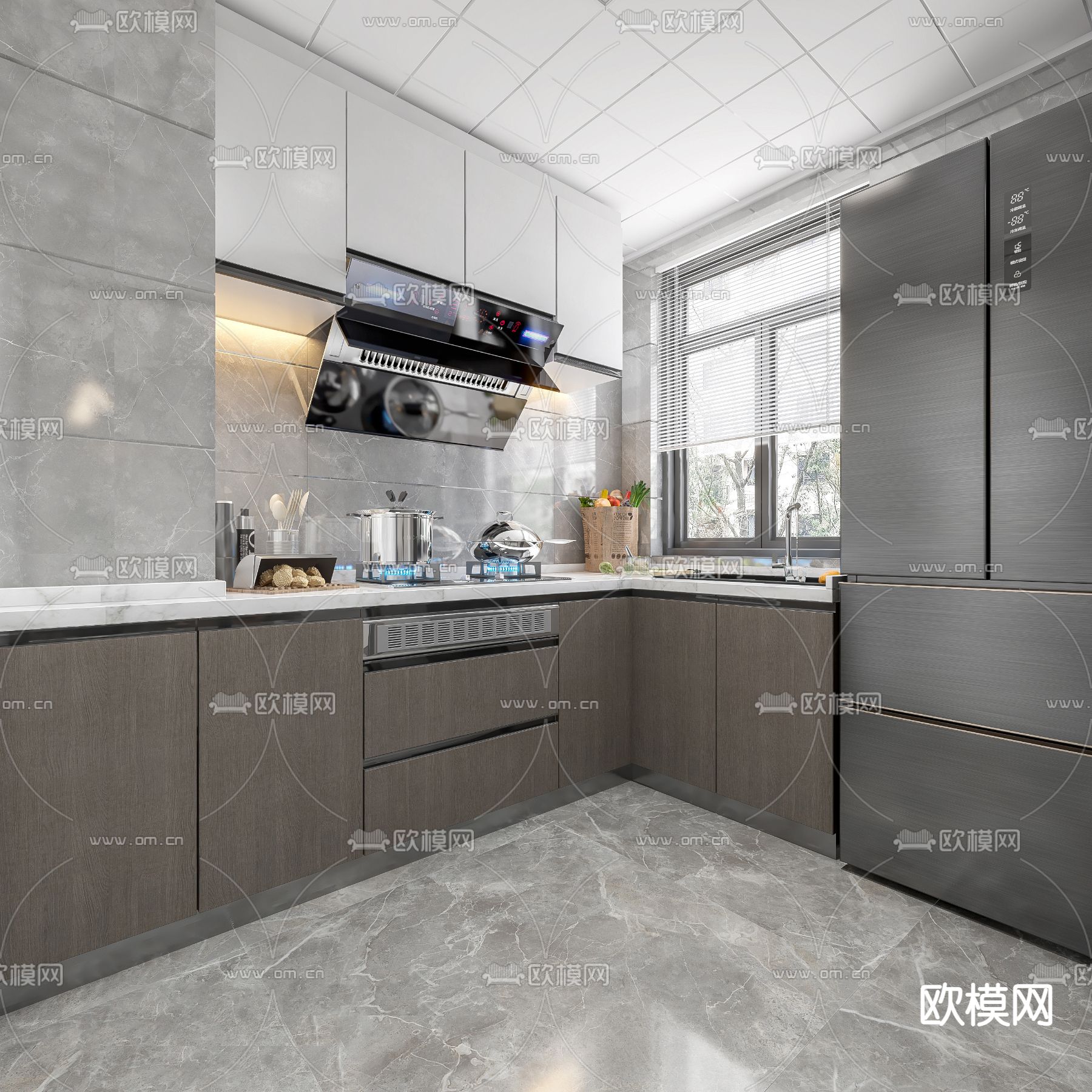 现代厨房3d模型