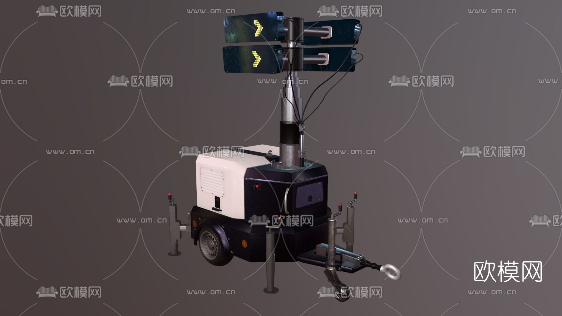 现代临时信号灯免费3d模型