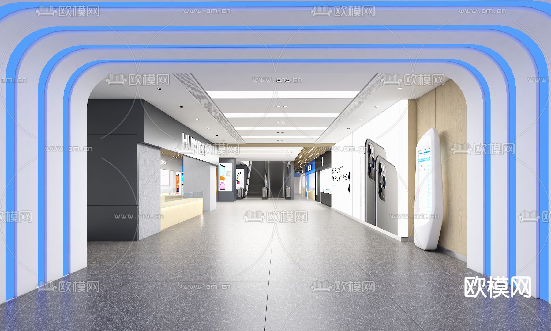 现代数码城商场3d模型下载（渲染图4）