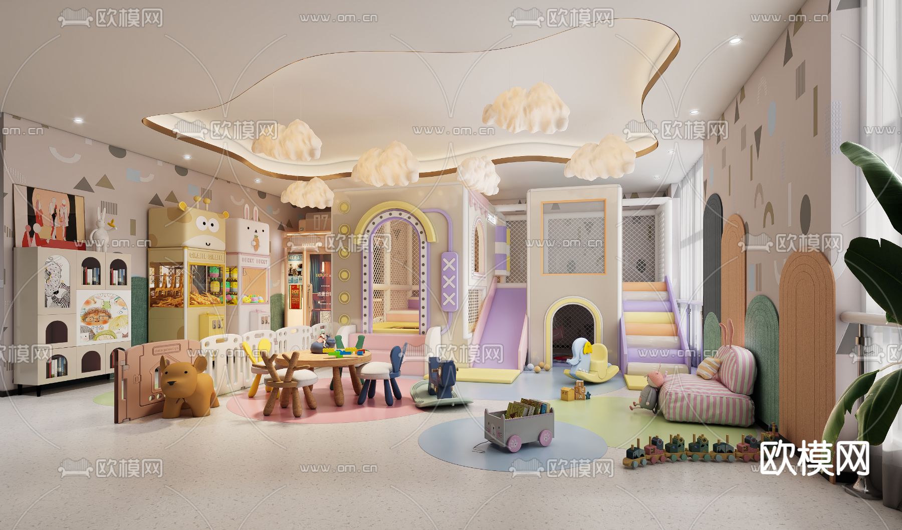 现代儿童乐园3d模型下载