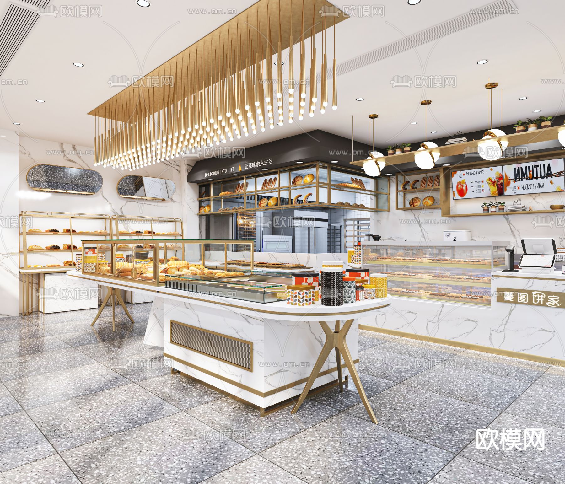 现代面包店3d模型