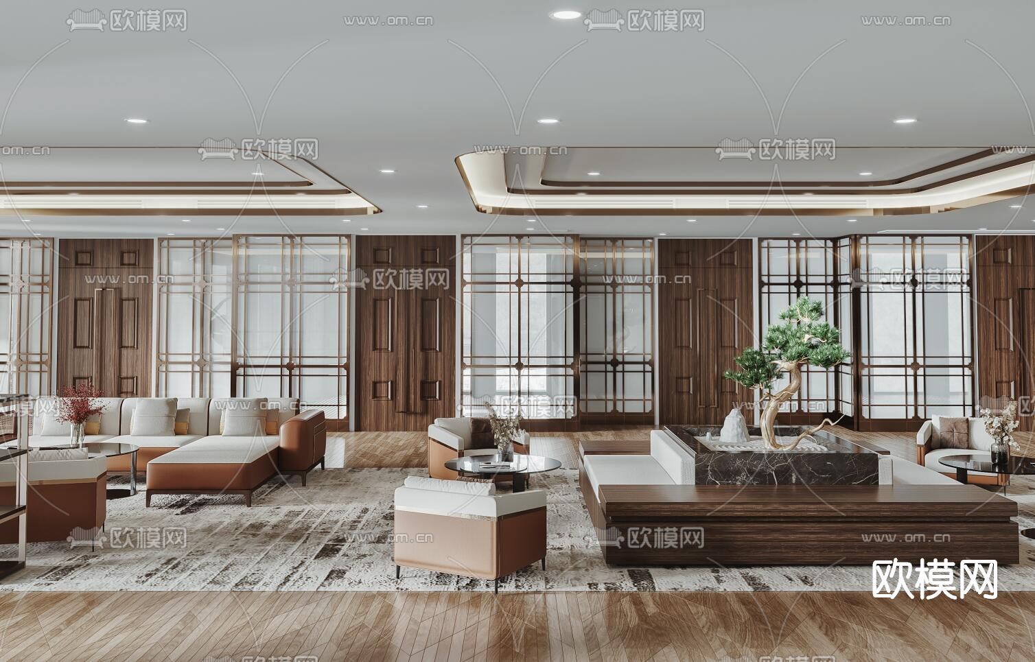 现代酒店会客室3d模型下载（渲染图2）