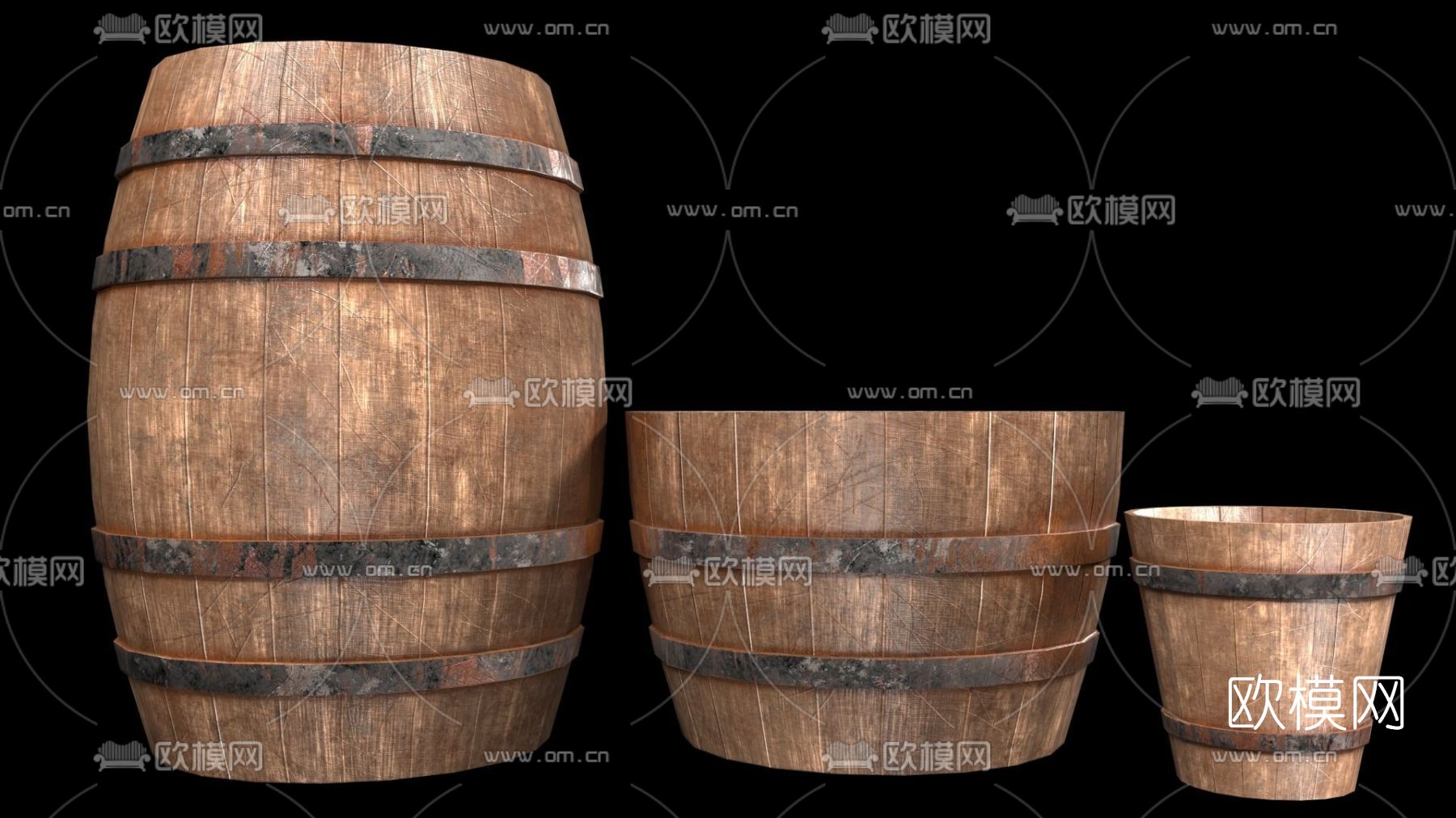 现代木质水桶免费3d模型下载