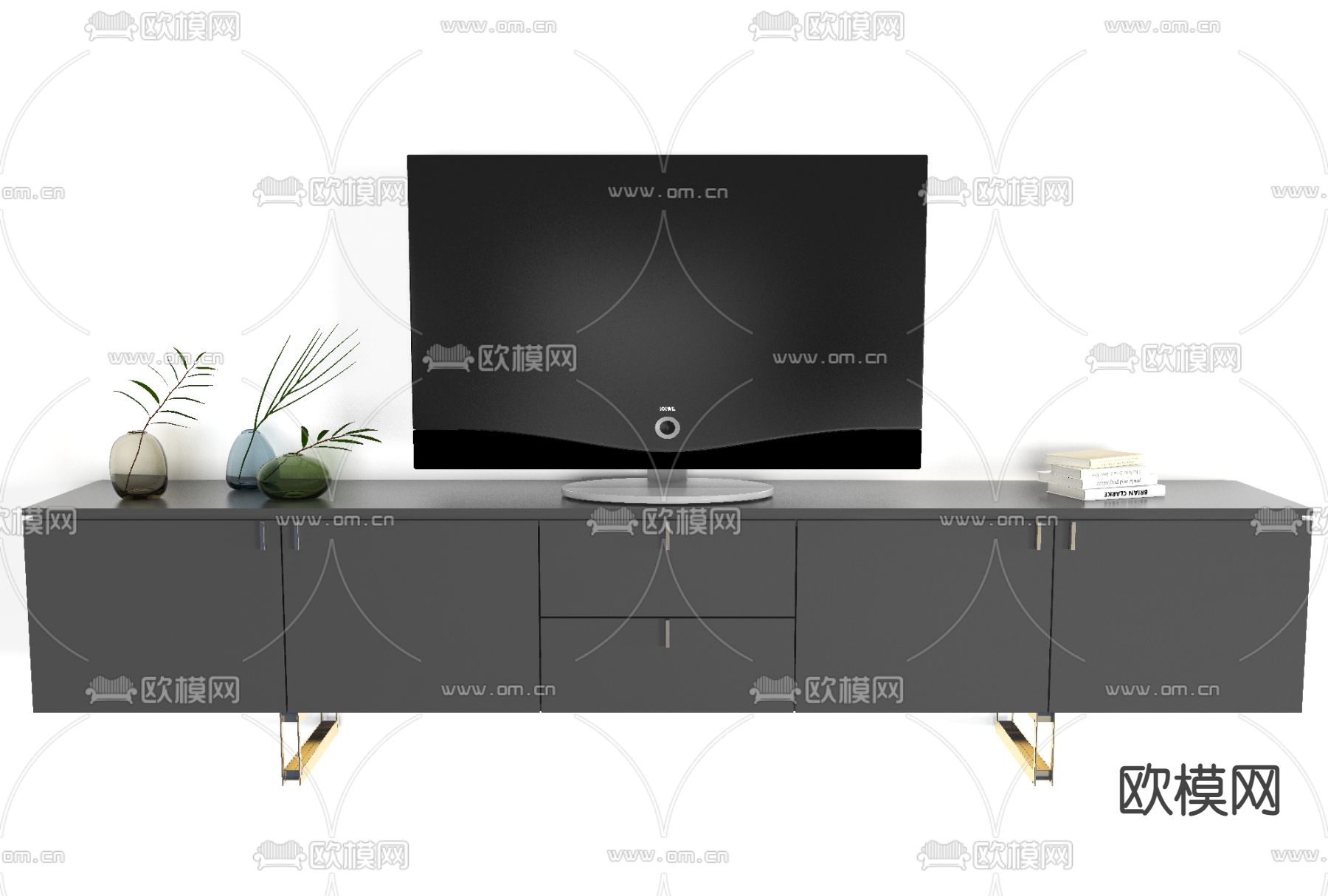 现代简约电视柜免费3d模型下载_ID11604202_3dmax免费模型-欧模网