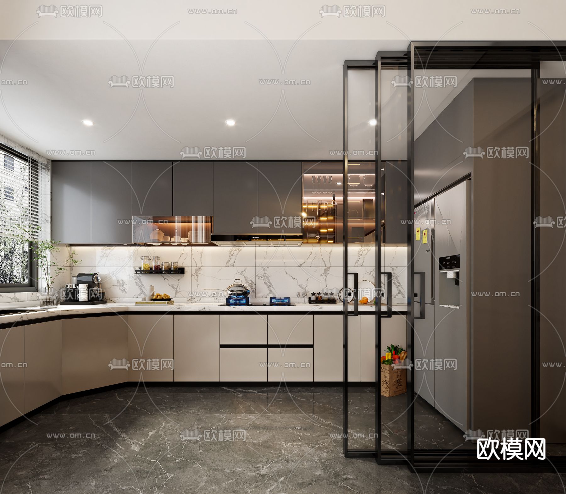 现代厨房3d模型