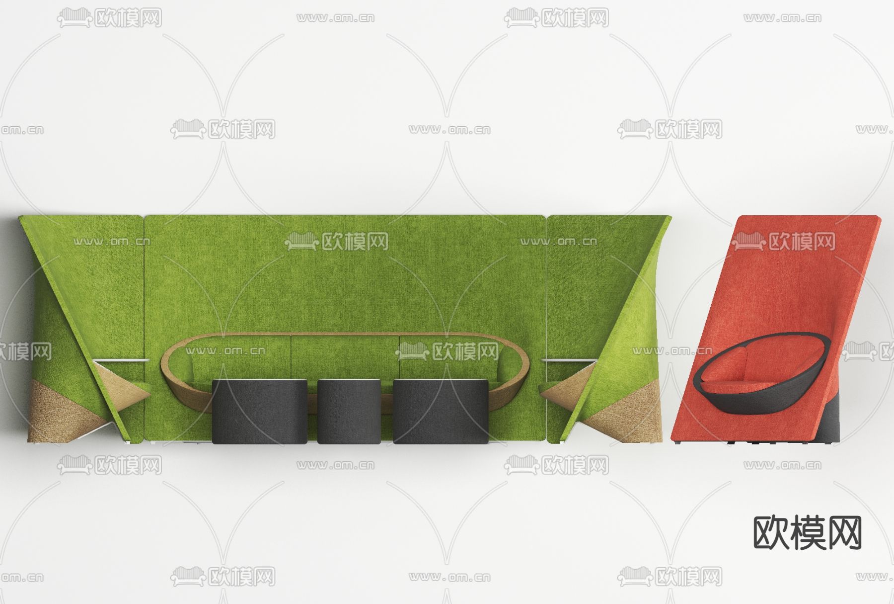 现代创意组合沙发免费3d模型