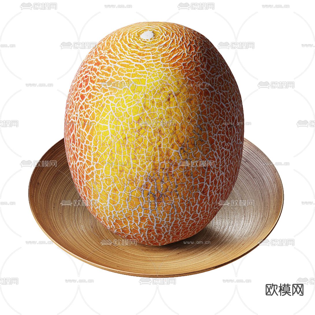 现代哈密瓜水果3d模型