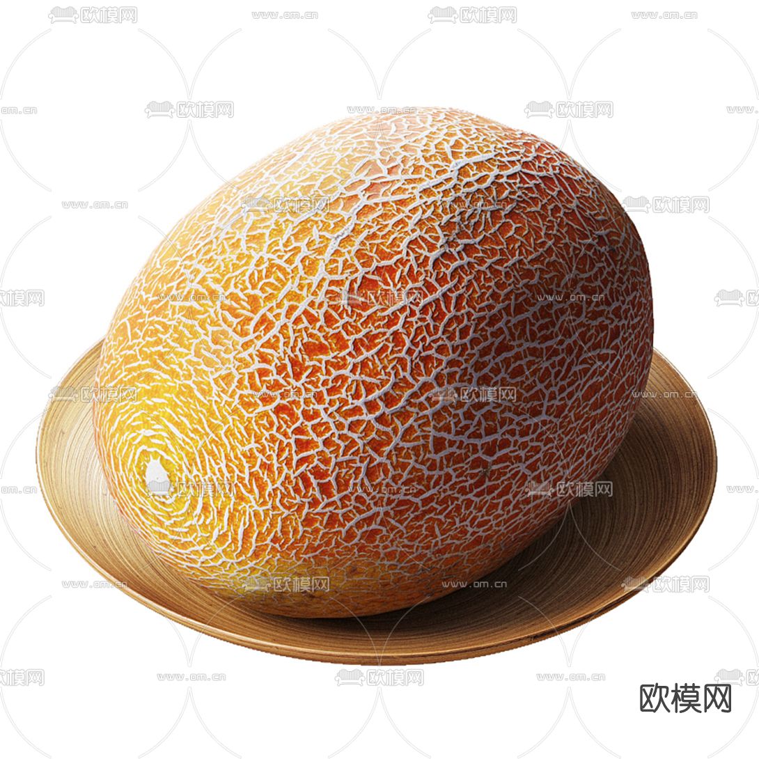 现代哈密瓜水果3d模型