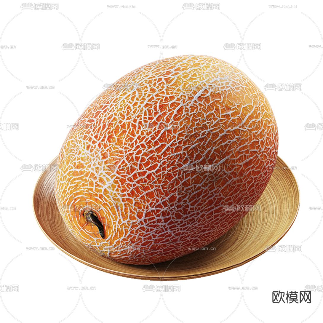 现代哈密瓜水果3d模型