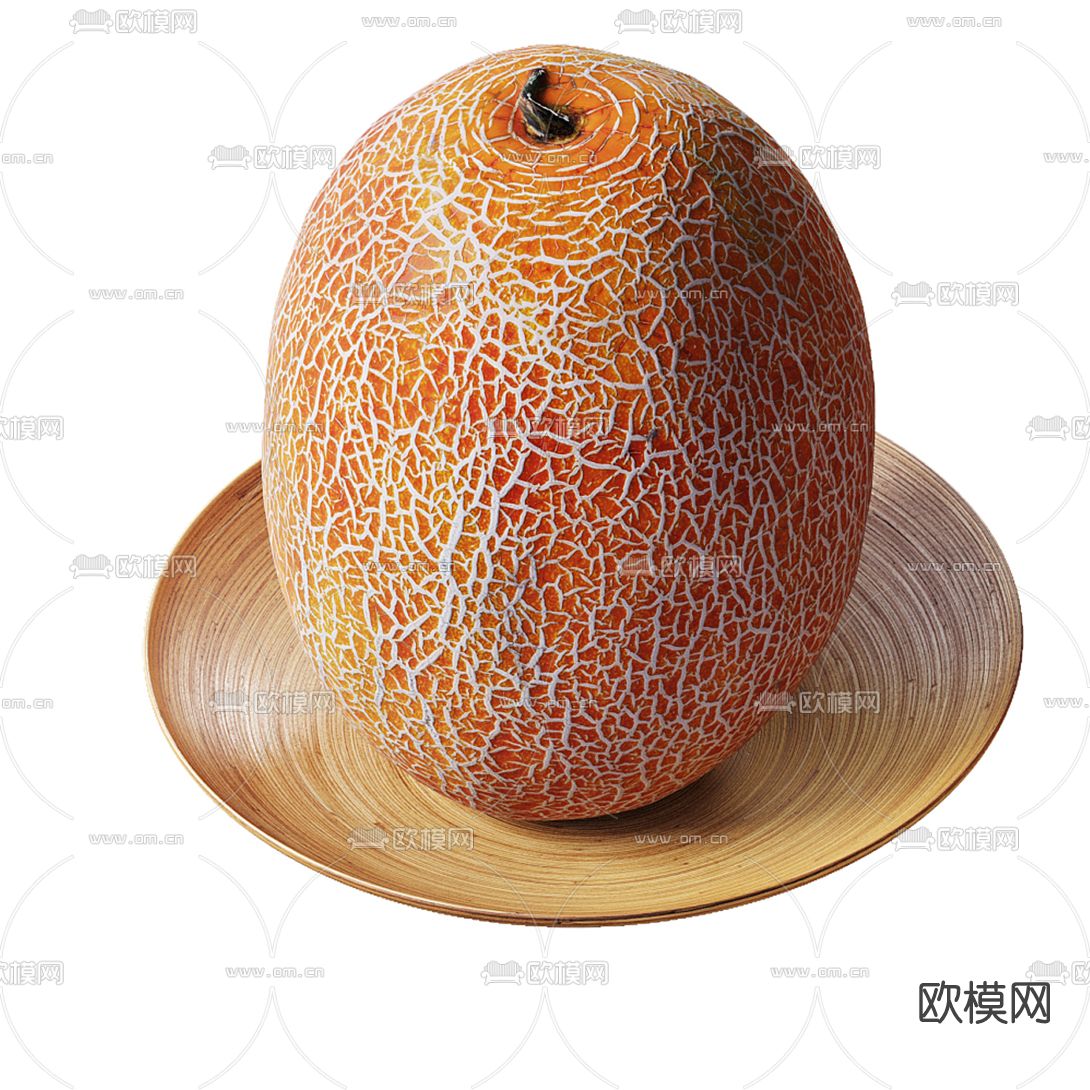 现代哈密瓜水果3d模型