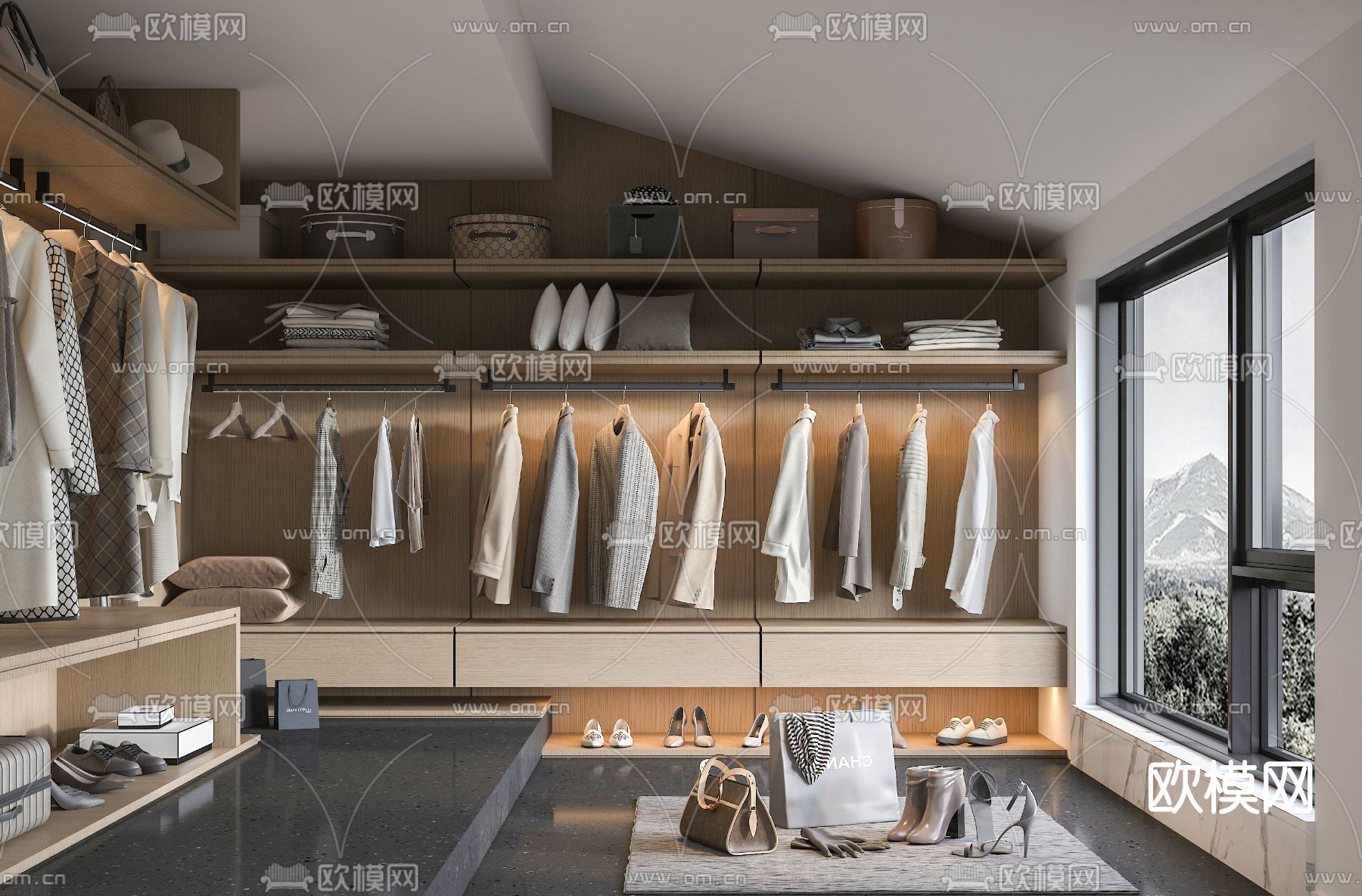 现代衣帽间3d模型