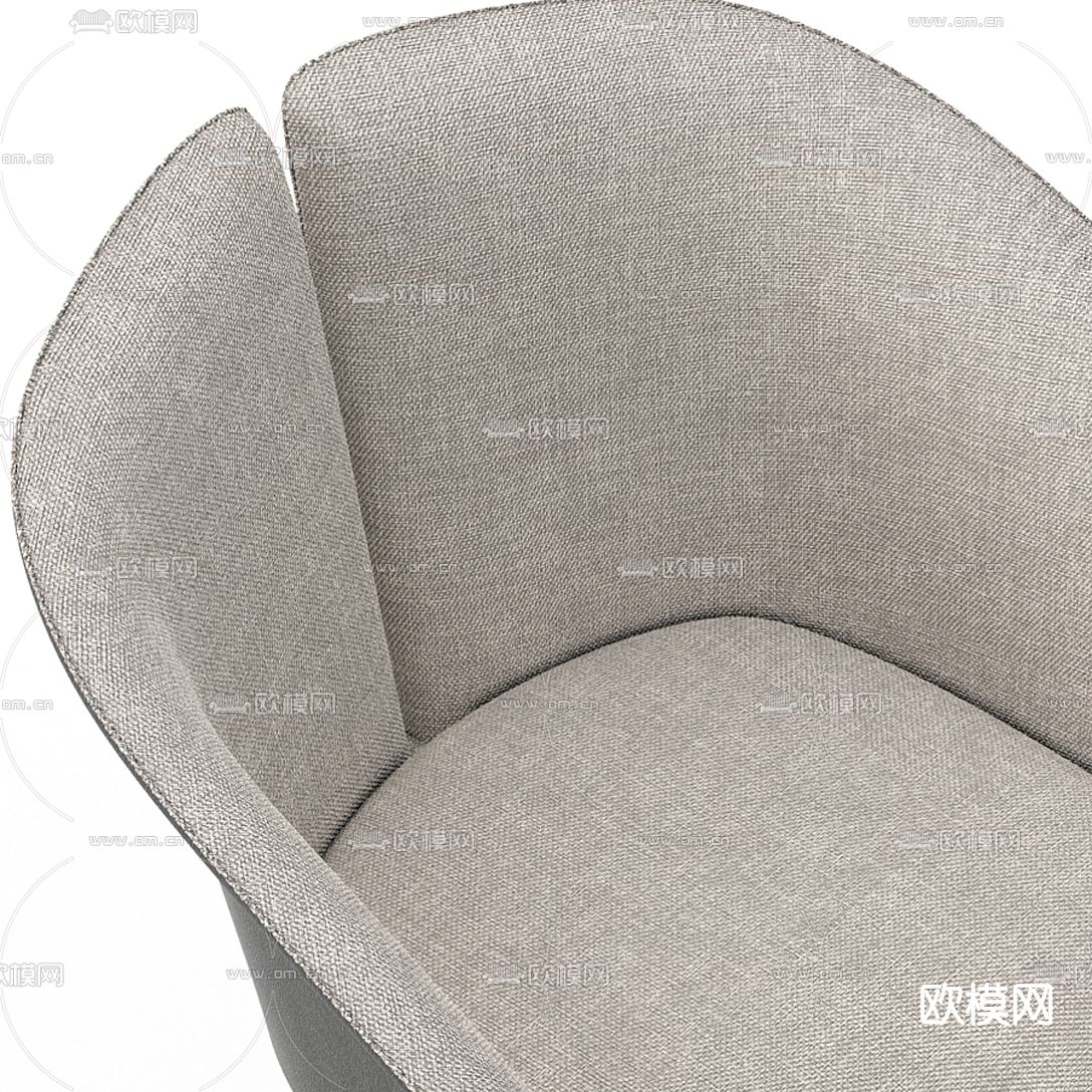 现代圆形餐桌椅3d模型下载（渲染图2）