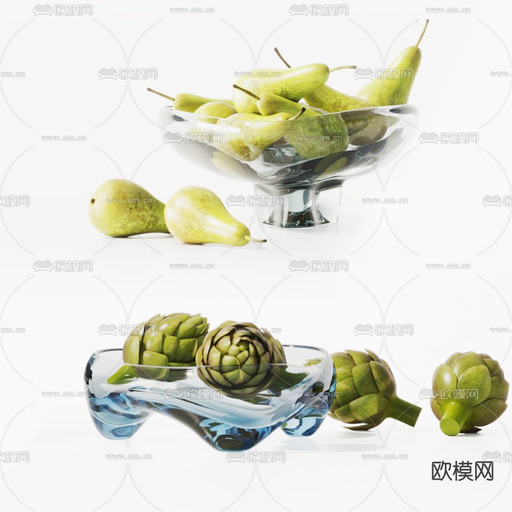 现代鳄梨水果3d模型