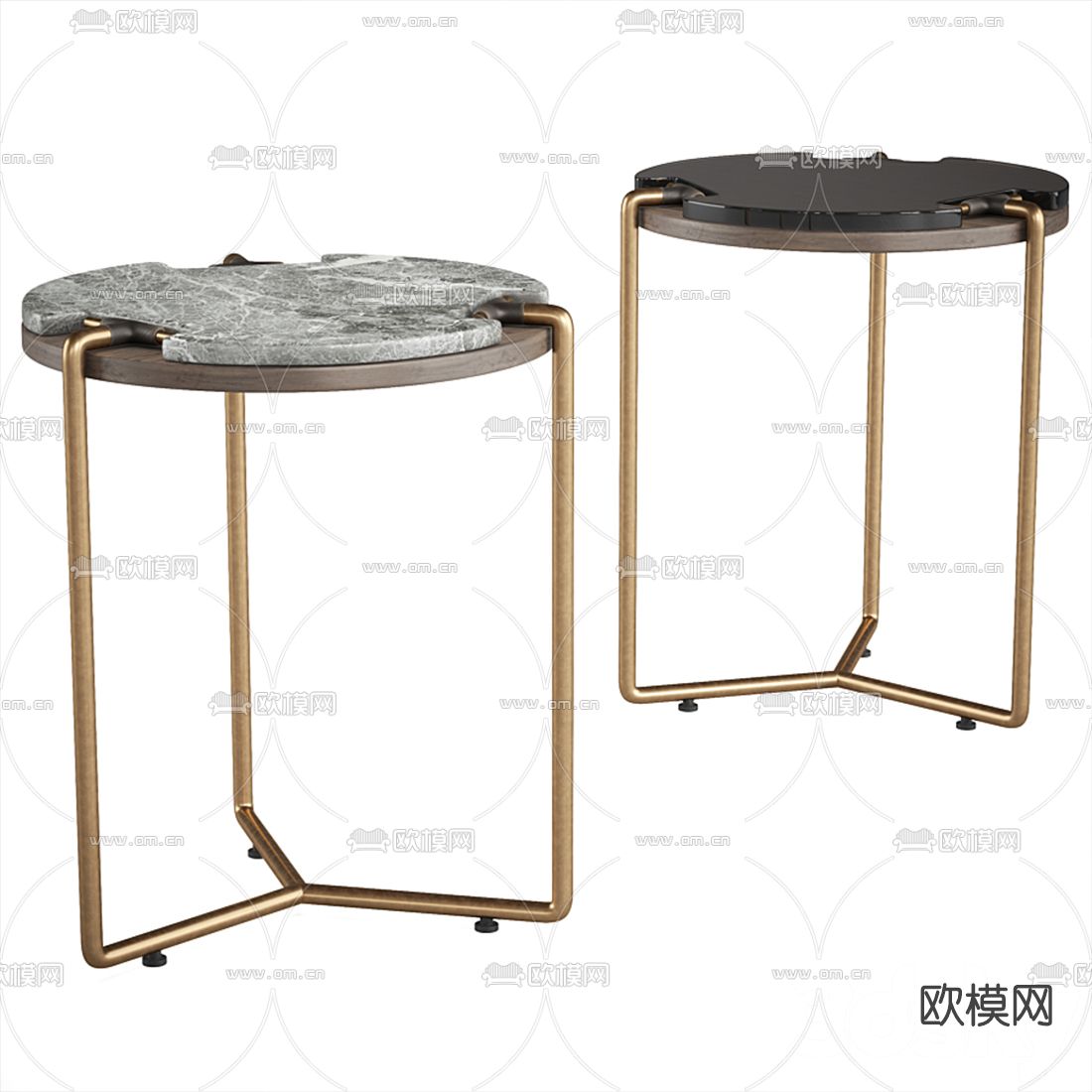 现代轻奢边几茶几3d模型下载（渲染图2）