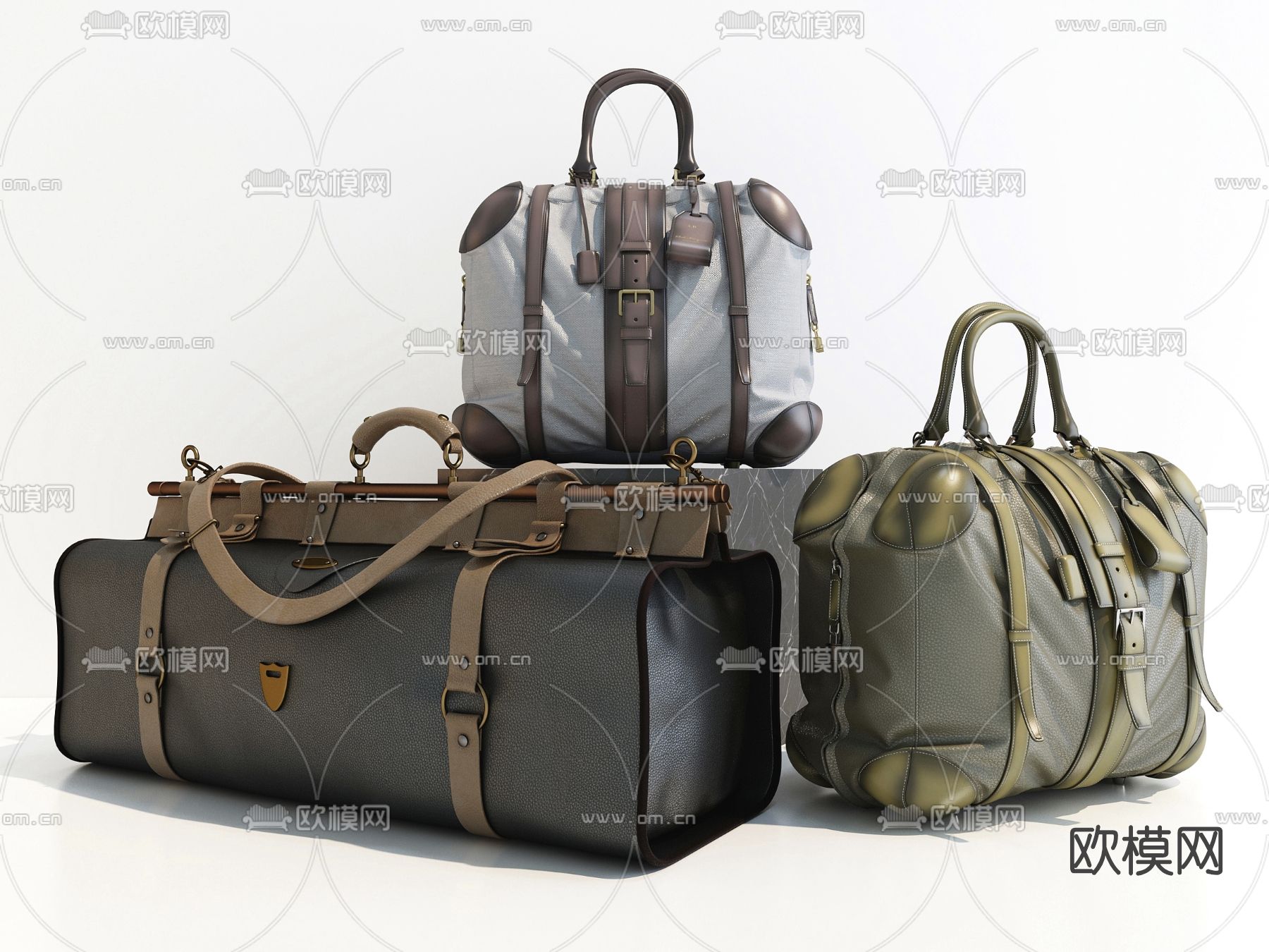 现代手提包背包挎包3d模型下载