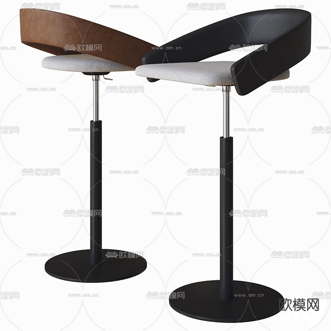 现代可升降吧椅3d模型