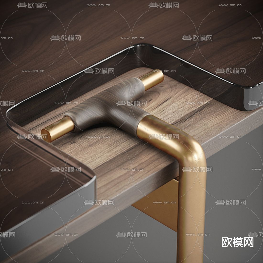 现代轻奢边几茶几3d模型下载（渲染图3）