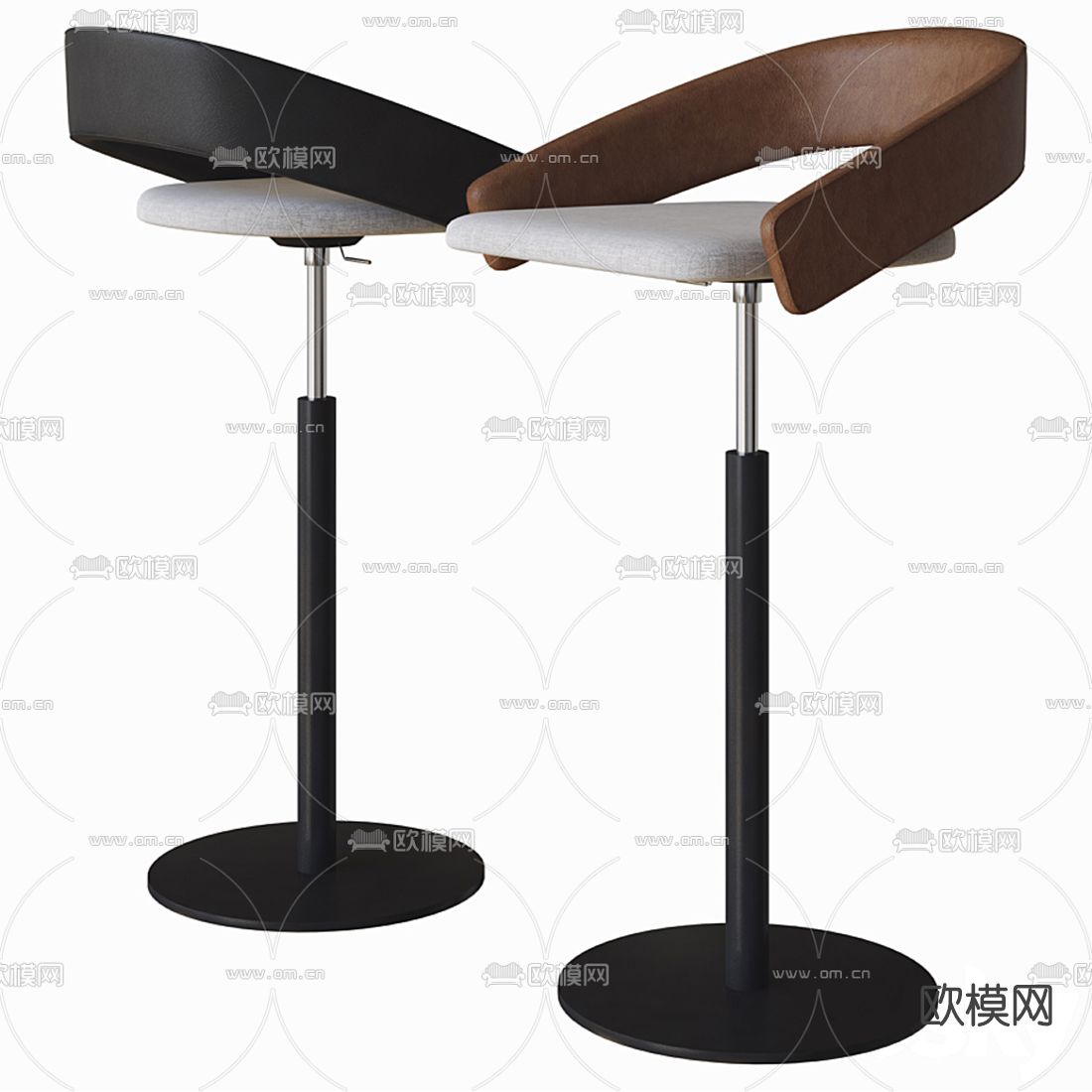 现代可升降吧椅3d模型