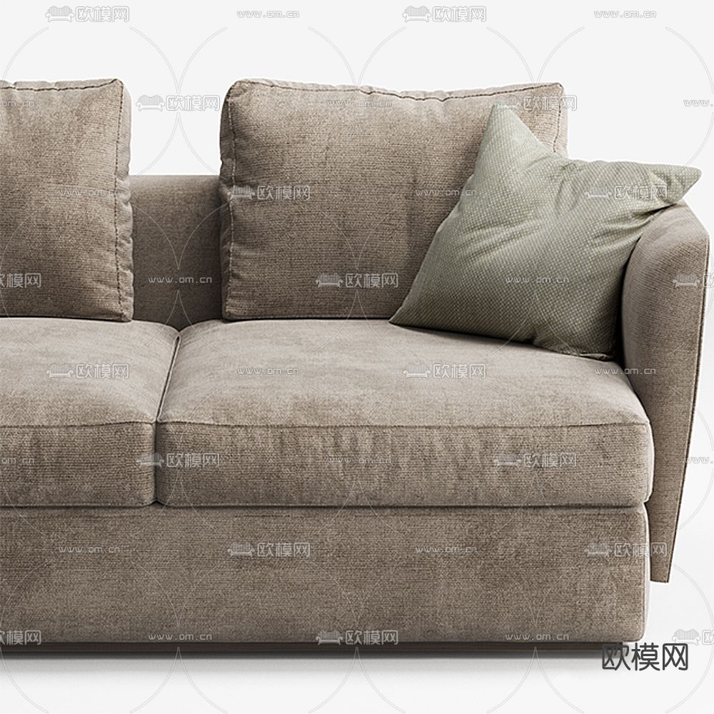 现代布艺多人沙发 三人沙发3d模型