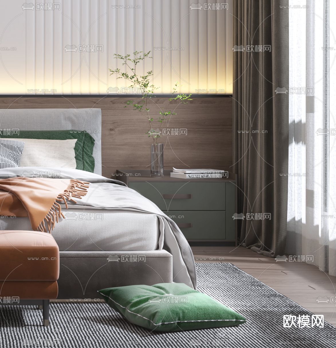 现代卧室3d模型
