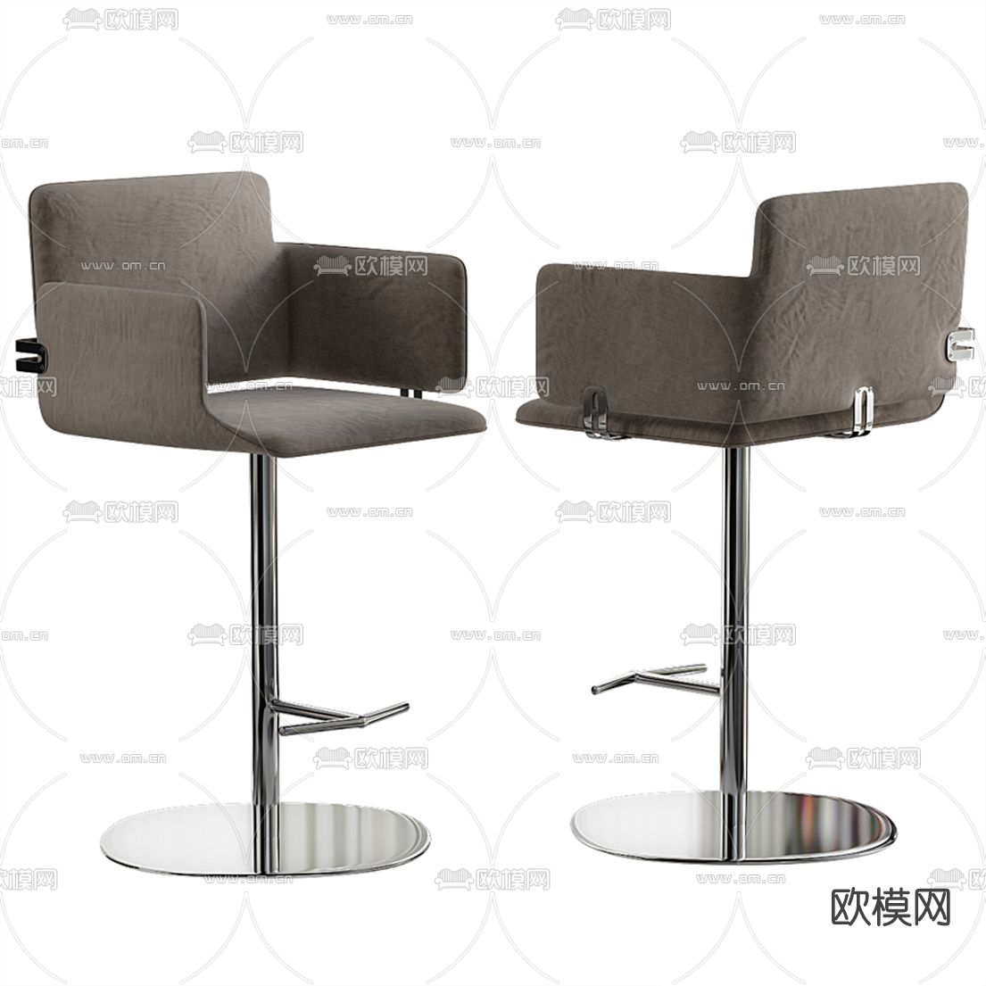现代布艺吧椅3d模型