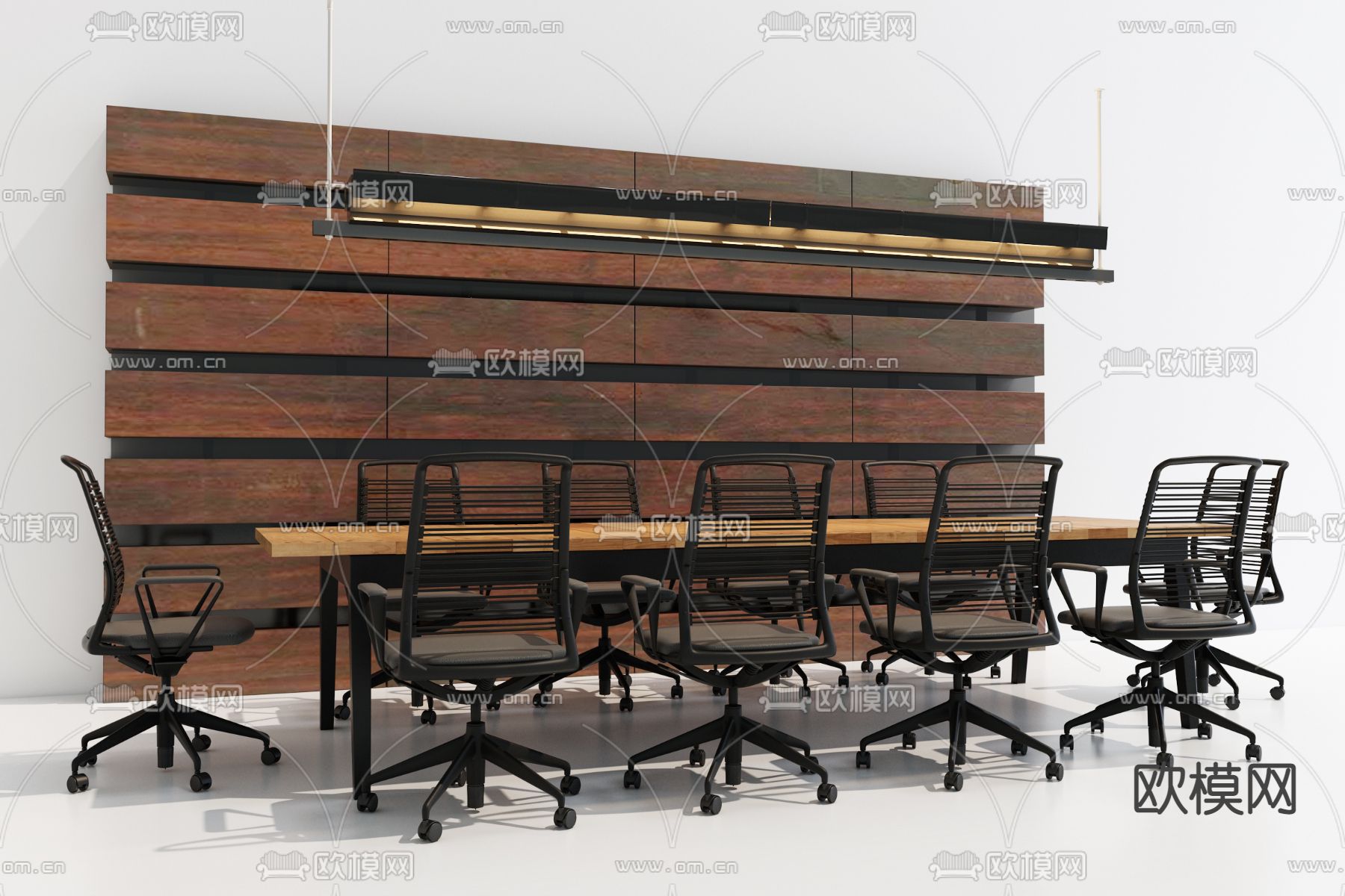 现代会议桌椅组合3d模型