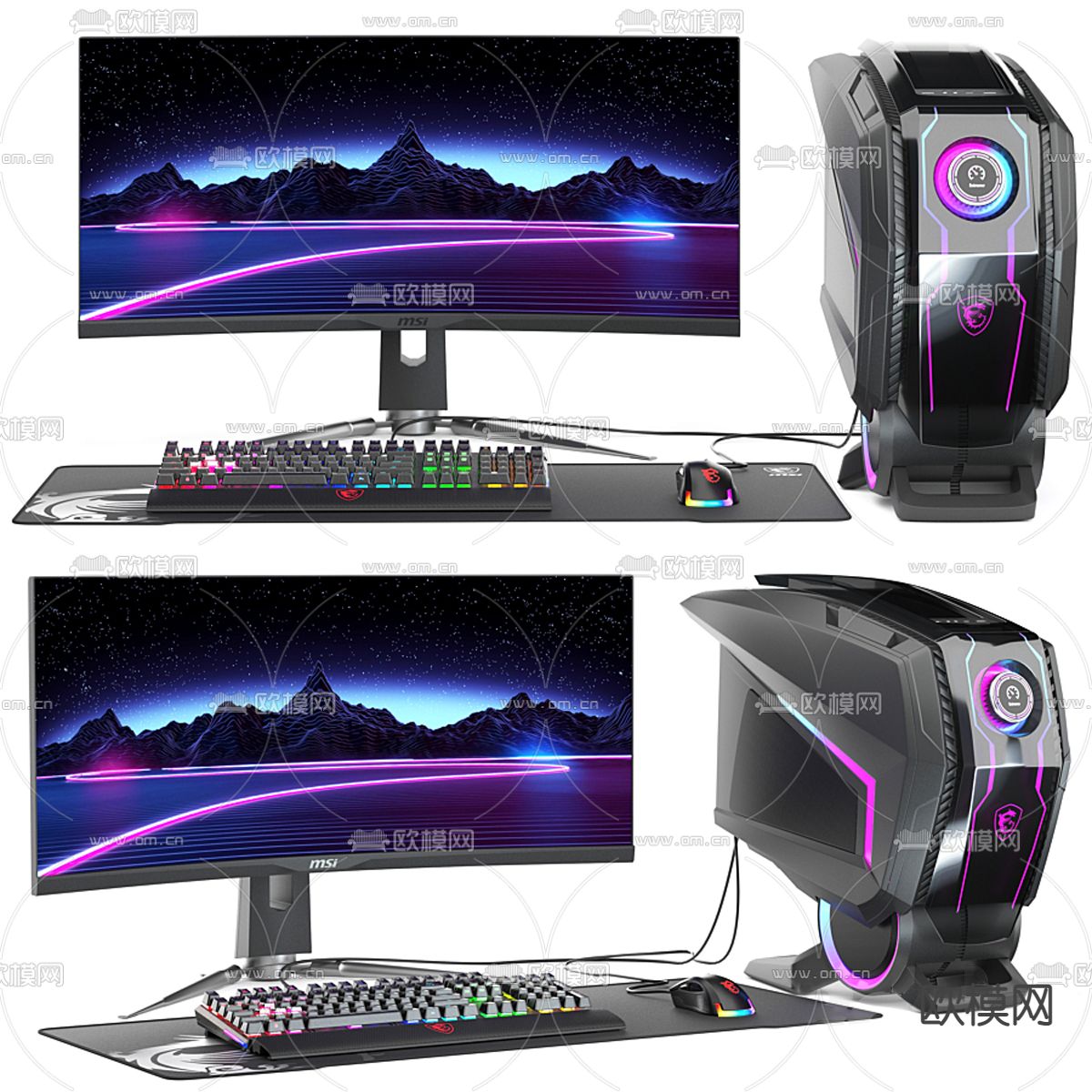 现代电脑显示屏主机3d模型