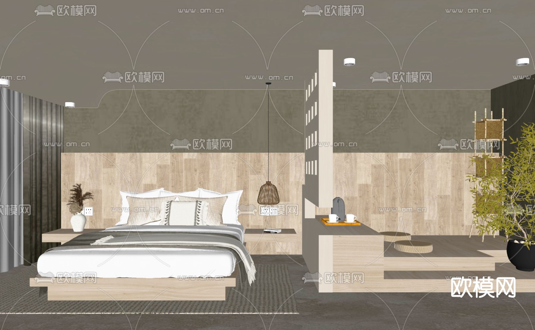 侘寂风民宿su模型下载（渲染图2）