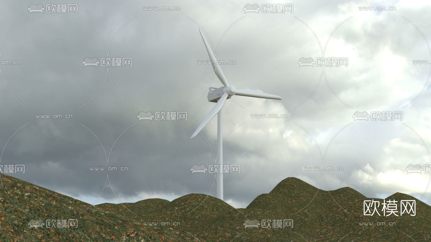现代风力发电风扇免费3d模型下载