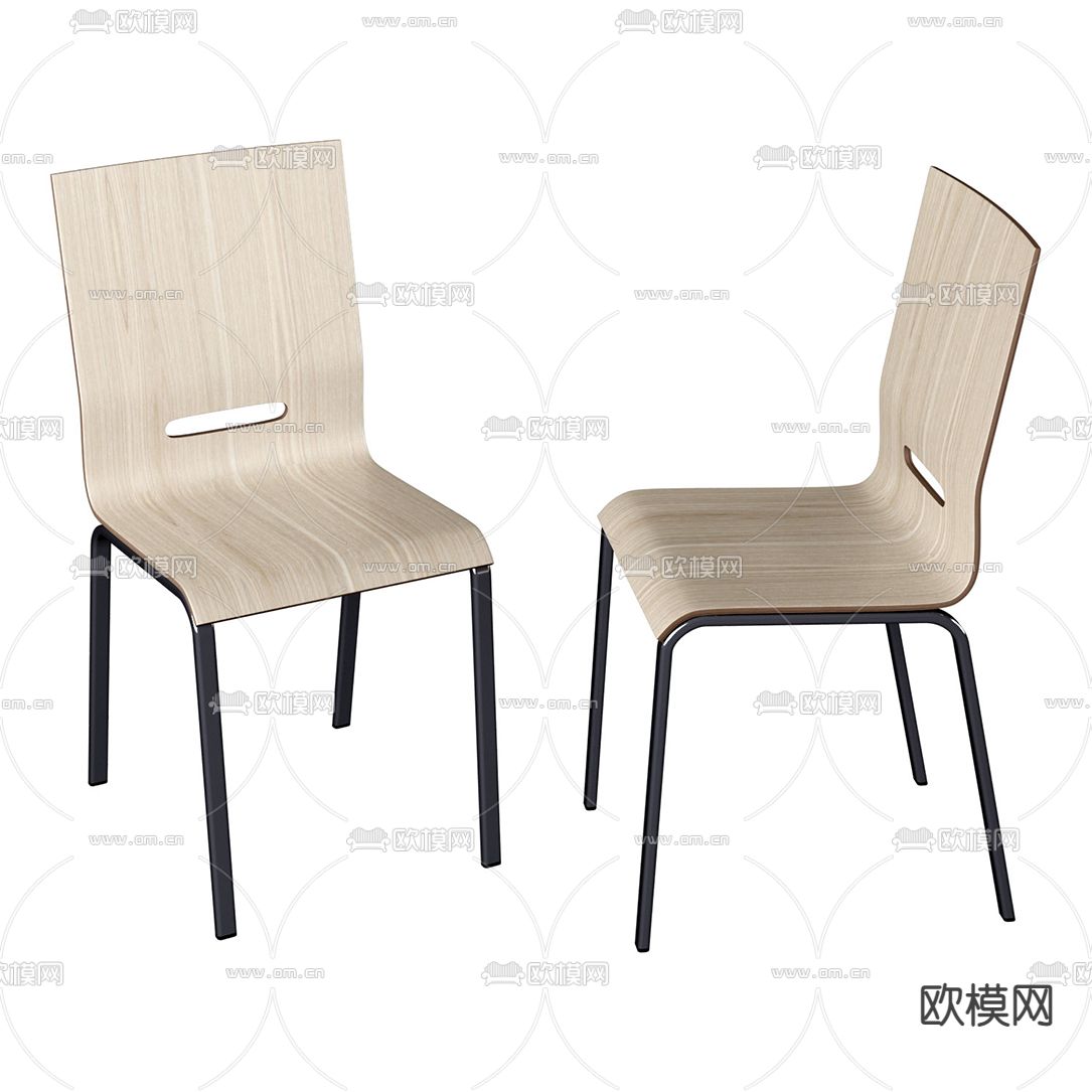 现代实木餐桌椅3d模型