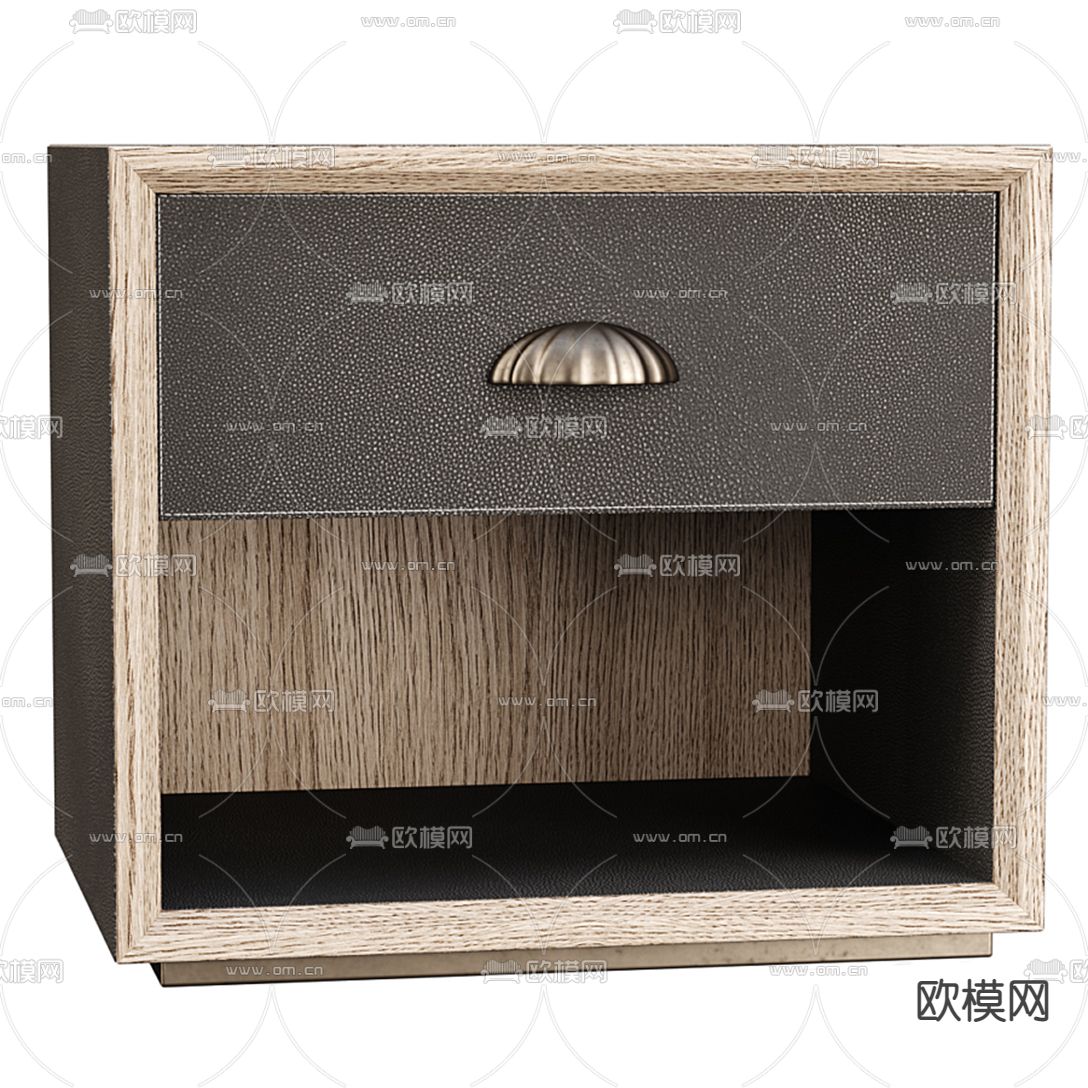 北欧原木床头柜3d模型