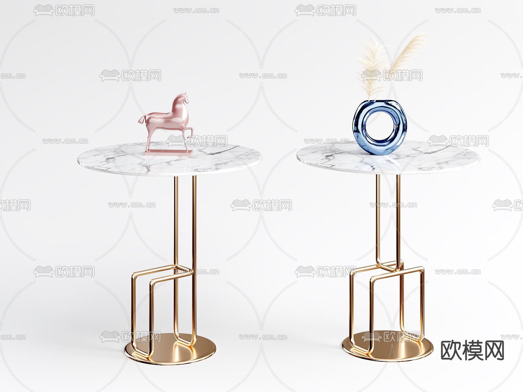 现代金属边几角几3d模型