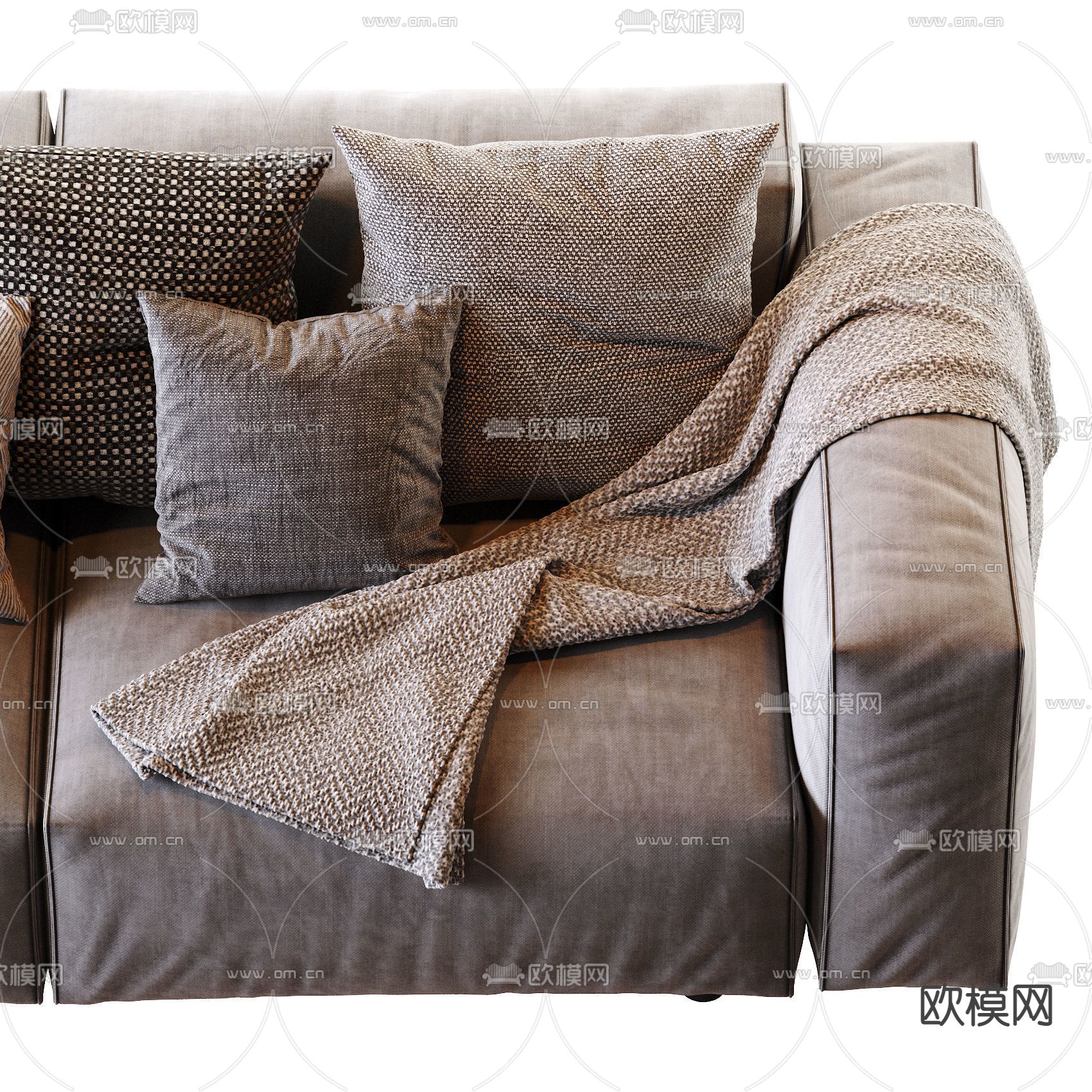 Natuzzi 现代布艺多人沙发3d模型下载（渲染图5）