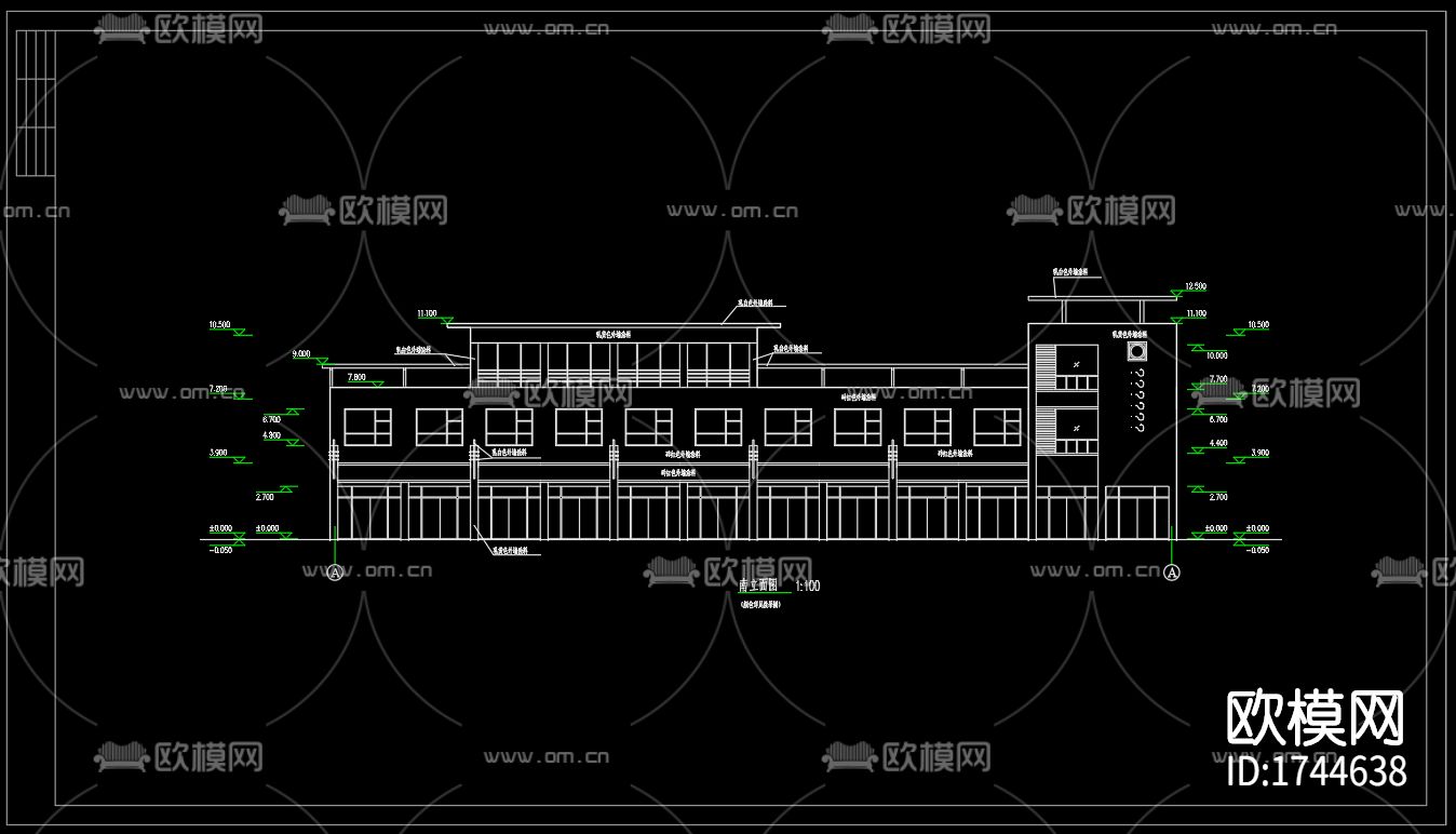 徽派建筑cad施工图下载（渲染图5）
