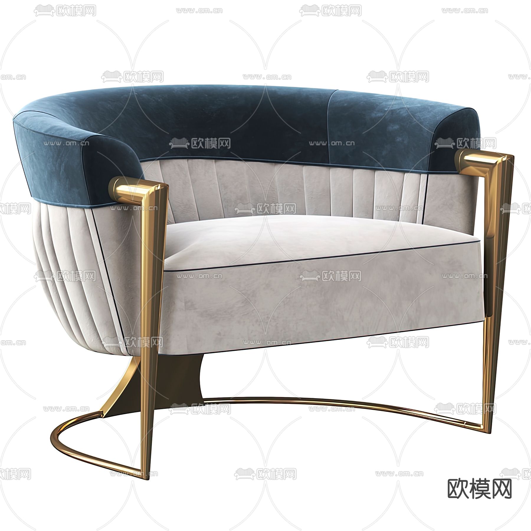 现代布艺单人沙发3d模型