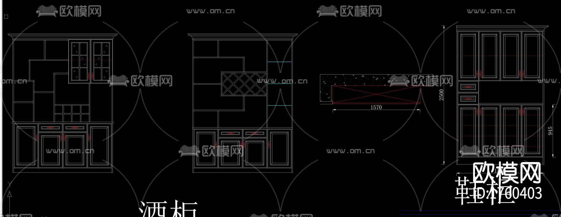 柜体衣柜cad图库下载（渲染图7）