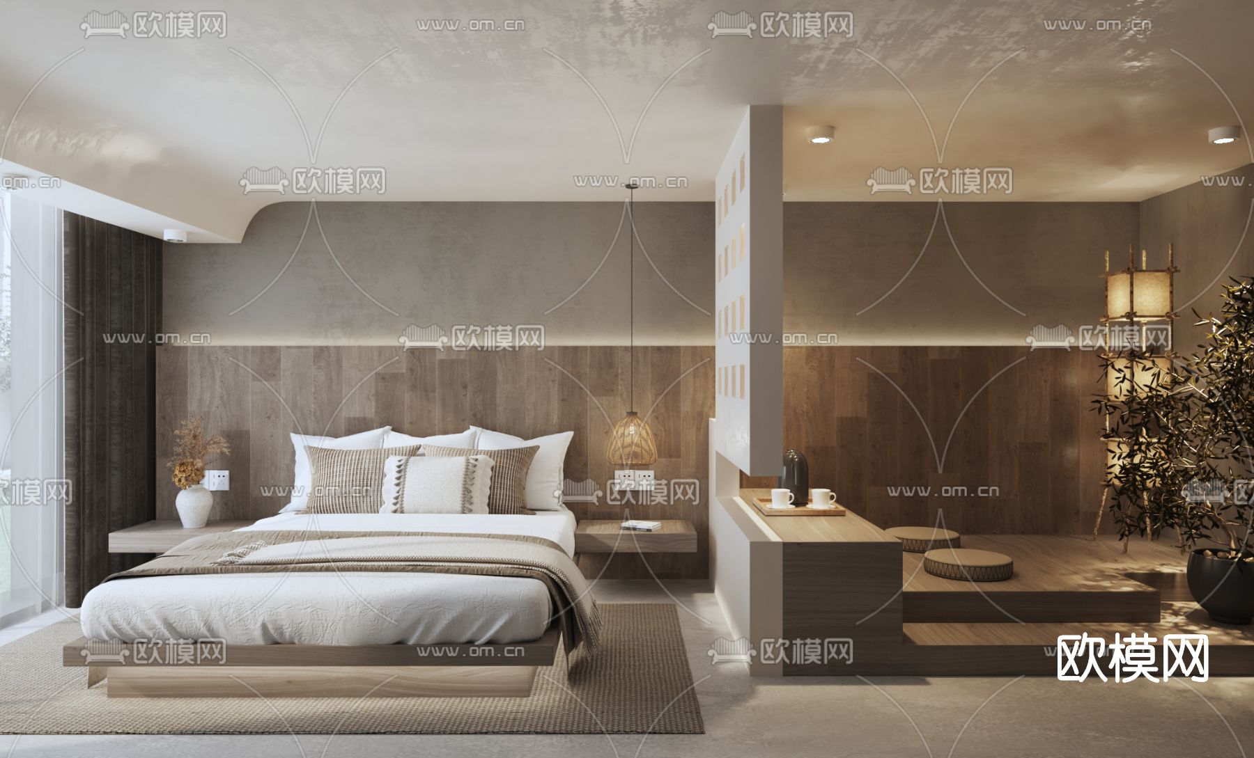 侘寂风民宿su模型下载（渲染图1）