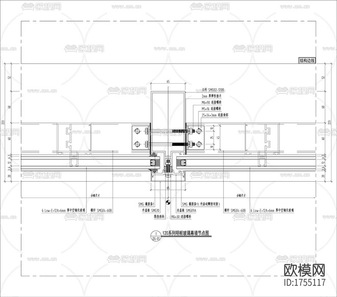 玻璃幕墙cad节点大样图下载(渲染图2)