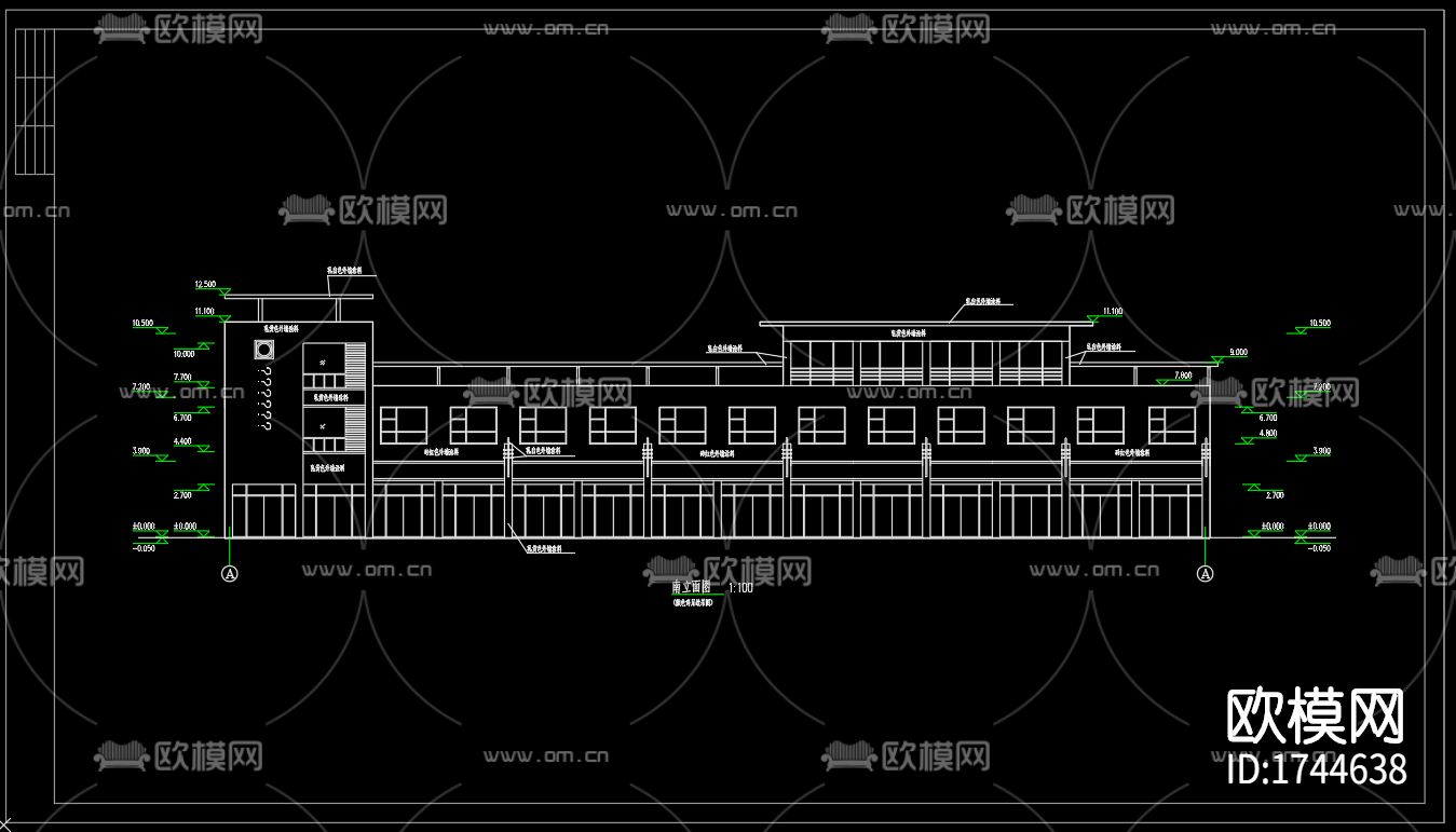 徽派建筑cad施工图下载（渲染图4）