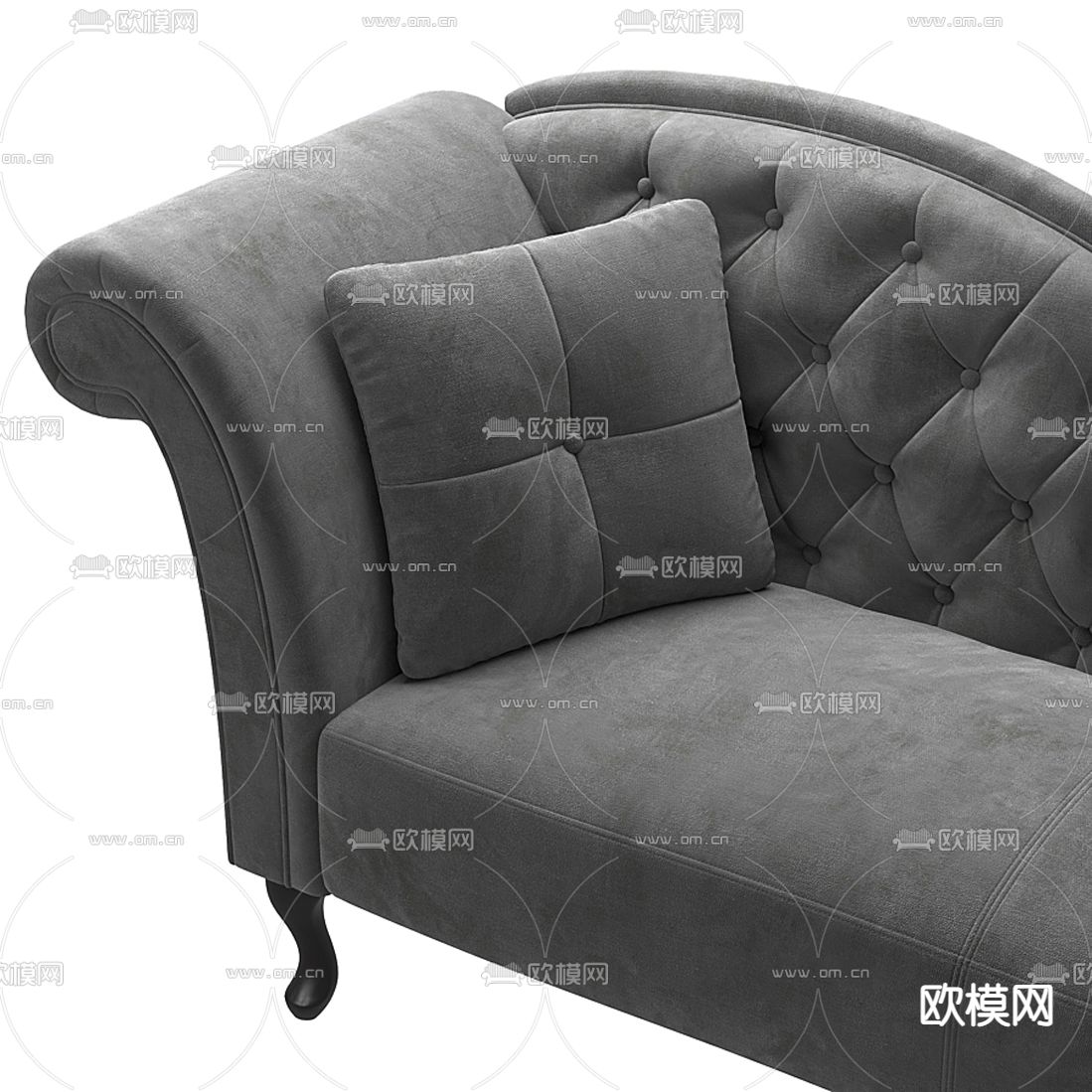 简欧布艺贵妃椅3d模型